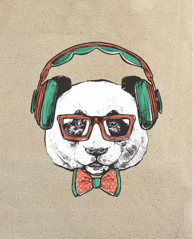 Hipster Panda Krepšys